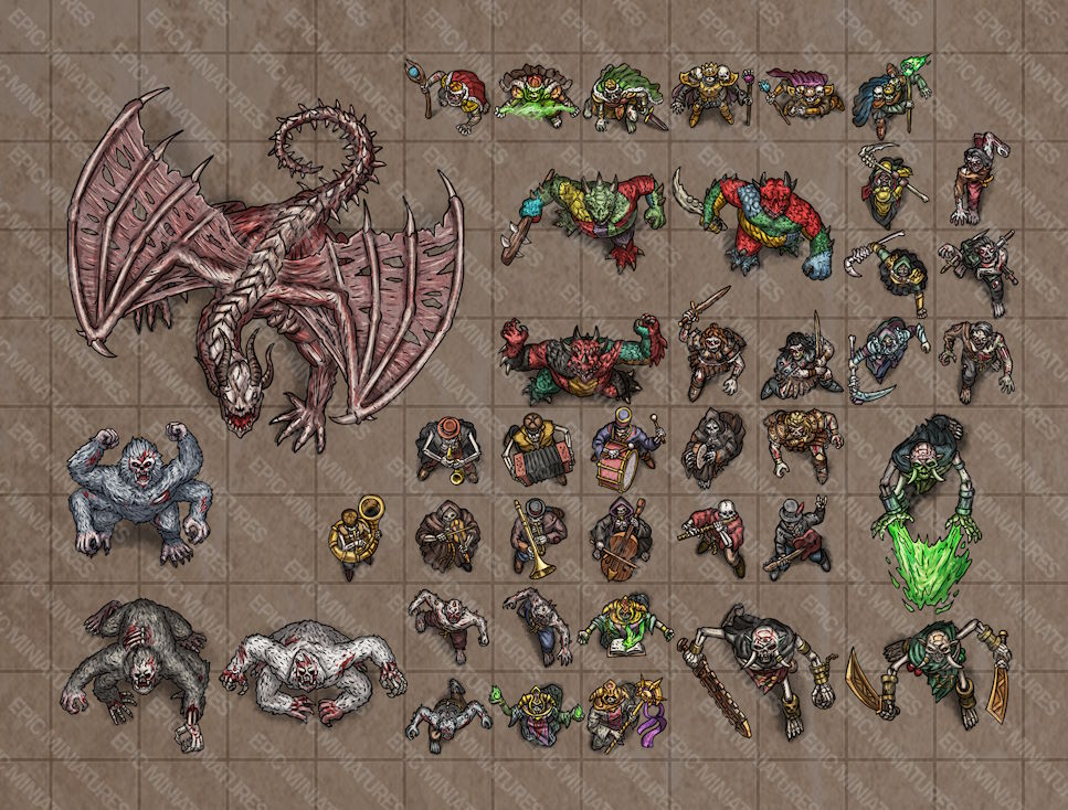 Haunting Catacombs Virtual Tabletop Token Set / VTT Tokens Collection